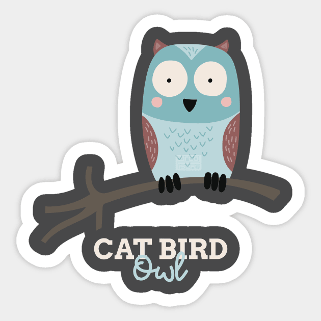 Funny Animal Name Meme Cat Bird OWL Sticker by porcodiseno